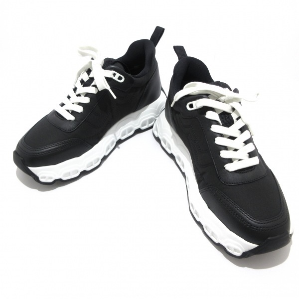 エルメス HERMES スニーカー 37 インパルス レザー 黒×白 レディース 美品 靴