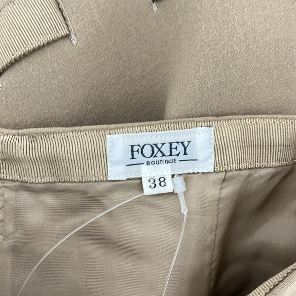 フォクシー FOXEY スカート サイズ38 M 19613 - ベージュ レディース ひざ丈/リボン ボトムス