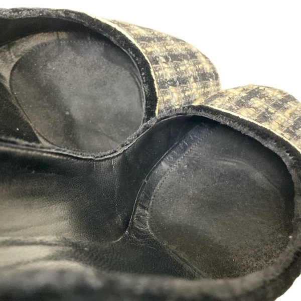 シャネル CHANEL パンプス 37 1/2C - 黒×グレー×白 レディース 靴
