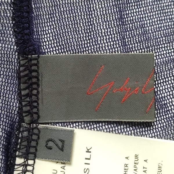 ヨウジヤマモトプリュスノアール YOHJI YAMAMOTO +NOIR 七分袖カットソー サイズ2 M - パープル レディース クルーネック/シルク/メッシュ
