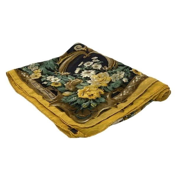 ETRO ペイズリー柄ウールシルクマフラー エトロETROウールシルクペイズリーカラフル総柄ストールショール