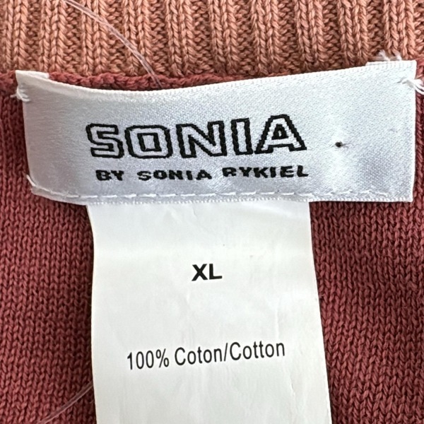 ソニアリキエル SONIARYKIEL 半袖セーター/ニット サイズXL - ピンクベージュ×ピンク×パープル レディース クルーネック トップス
