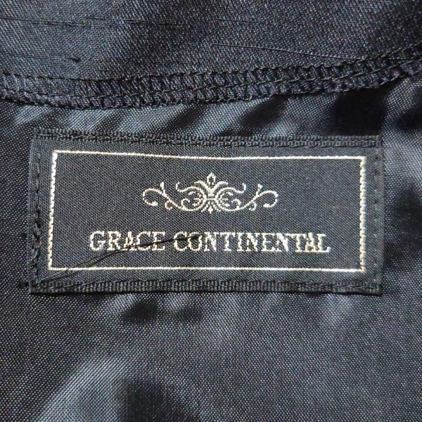 グレースコンチネンタル GRACE CONTINENTAL サイズ36 S - 黒×グレー レディース クルーネック/ノースリーブ/ひざ丈/花柄 美品 ワンピース