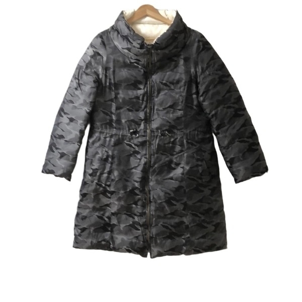 ダーマコレクション DAMAcollection ダウンコート サイズM - グレー×アイボリー×マルチ レディース 長袖/リバーシブル/迷彩柄/冬 コート