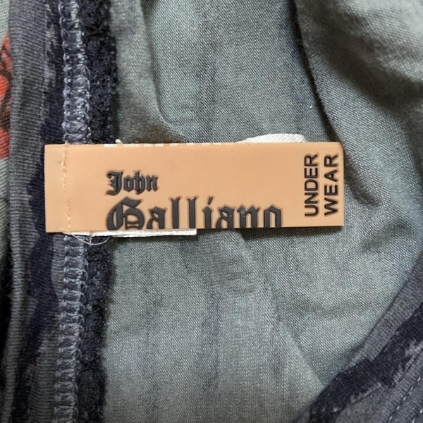 ジョンガリアーノ JOHN GALLIANO 半袖Tシャツ サイズI 4 - ダークグレー×黒×マルチ メンズ クルーネック/ボーダー/花柄 トップス