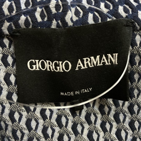 ジョルジオアルマーニ GIORGIOARMANI サイズUSA 36 - ネイビー×白 レディース 長袖/春/秋 美品 ジャケット