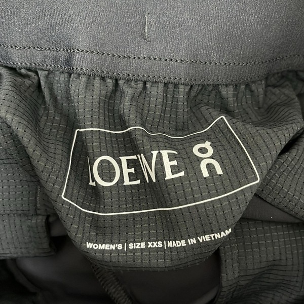ロエベ LOEWE パンツ - 黒×ライトブラウン レディース フルレングス/ウエストゴム ボトムス
