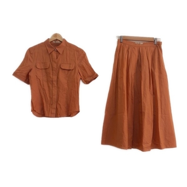 アクアスキュータム Aquascutum スカートセットアップ - オレンジ レディース 美品 レディーススーツ