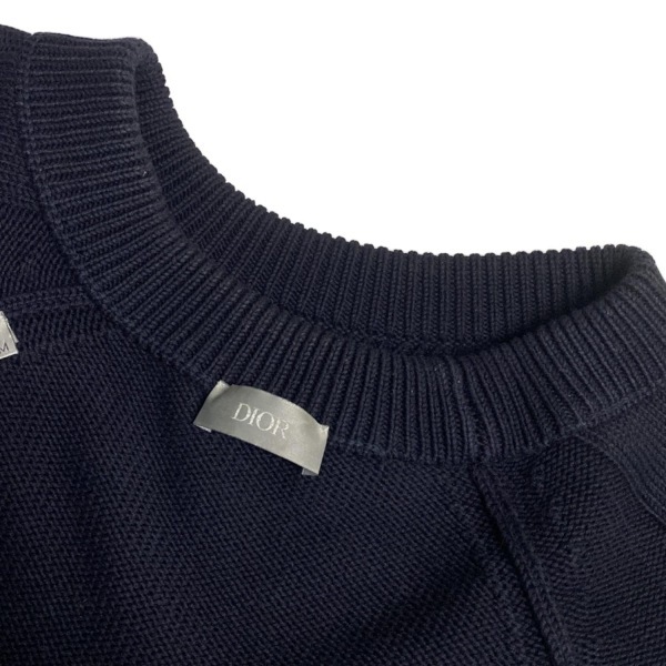 ディオール/クリスチャンディオール DIOR/ChristianDior 長袖セーター/ニット サイズM - コットン、コットン ダークネイビー×アイボリー