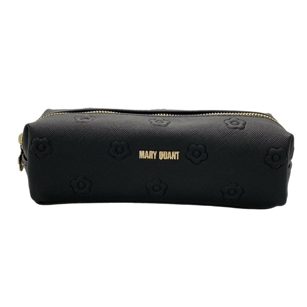 マリークワント MARY QUANT ペンケース - 黒 花柄/型押し加工/タグ付き 新品同様 財(cái)布