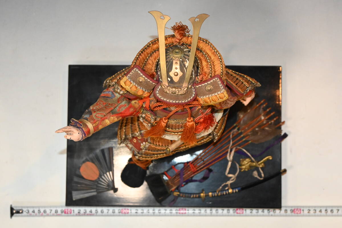 戦前 源義経 武者人形 五月人形 箱付 全高約45.5cm 武将 大将 戦前 源義経 武者人形 五月人形 箱付 全高約45.5cm 武将 大将