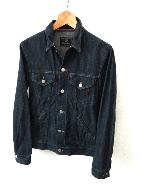 狀態(tài)良好■MEN'S BIGI:メンズビギ■557XX 3rd タイプ ストレッチ デニム トラッカージャケット/ジージャン■濃紺インディゴ■size02(M)