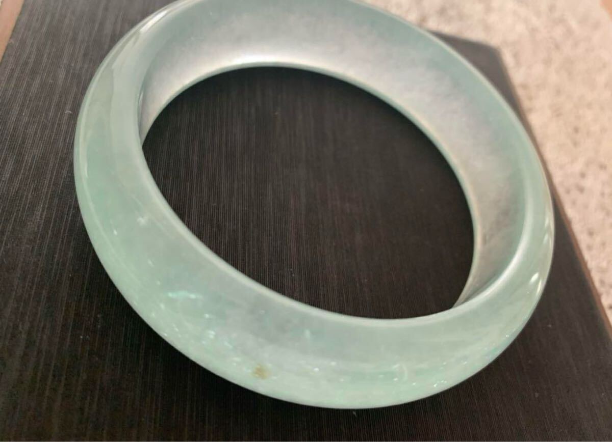 M-053 翡翠 バングル 氷種 可愛い水色 開運 お守り 腕輪内径61mm M-053 翡翠 バングル 氷種 可愛い水色 開運 お守り 腕輪内径61mm
