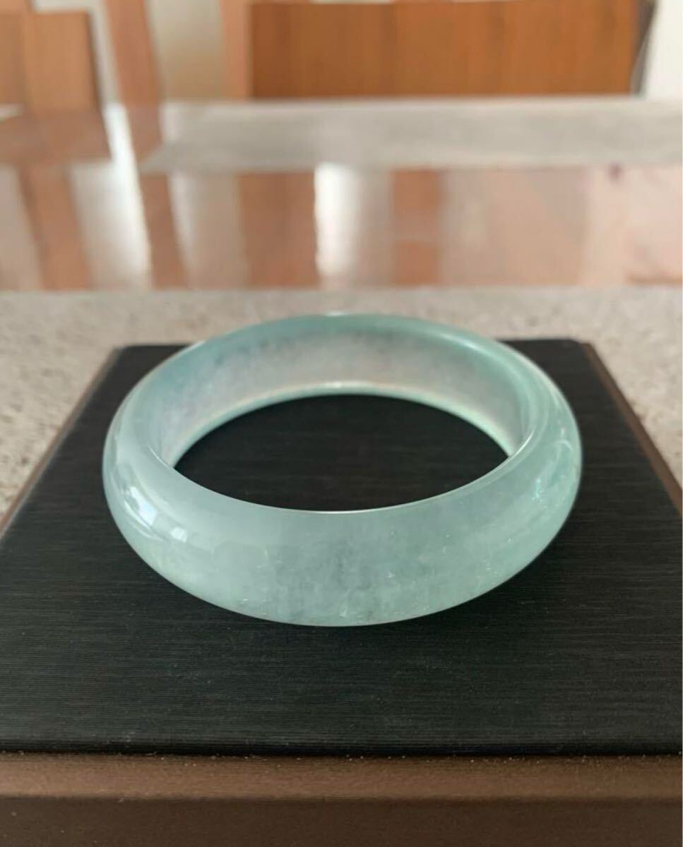M-053 翡翠 バングル 氷種 可愛い水色 開運 お守り 腕輪内径61mm M-053 翡翠 バングル 氷種 可愛い水色 開運 お守り 腕輪内径61mm