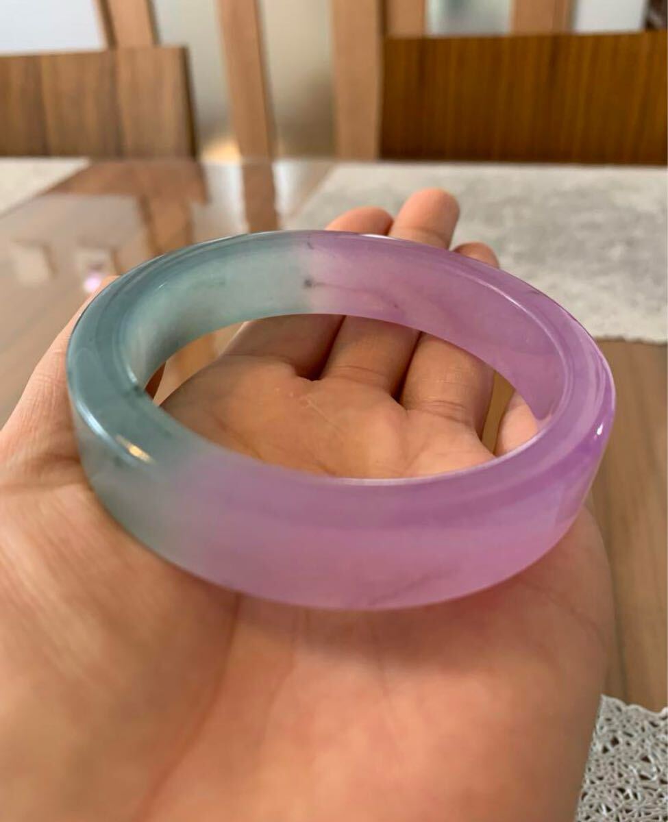 M-020 翡翠バングル 美しい色合い 恋愛運 お守り 腕輪60mm M-020 翡翠バングル 美しい色合い 恋愛運 お守り 腕輪60mm