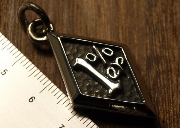 1%er★大サイズ★ペンダント★キーホルダー★ジャーマンシルバー_画像2