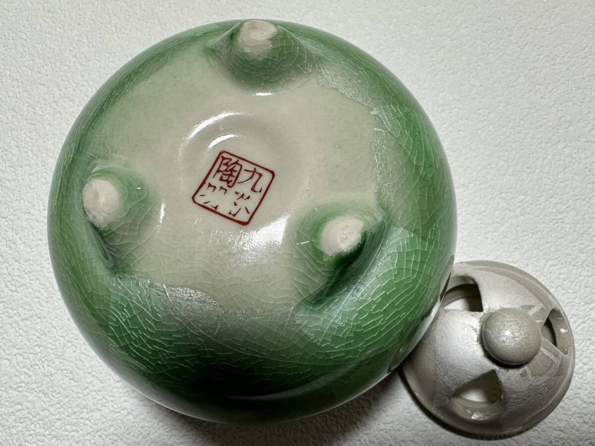 香炉【TY701 茶道具 九谷焼 陶明 銀彩香炉 三足 江戸 明治 大正 香炉【TY701 茶道具 九谷焼 陶明 銀彩香炉 三足 江戸 明治 大正
