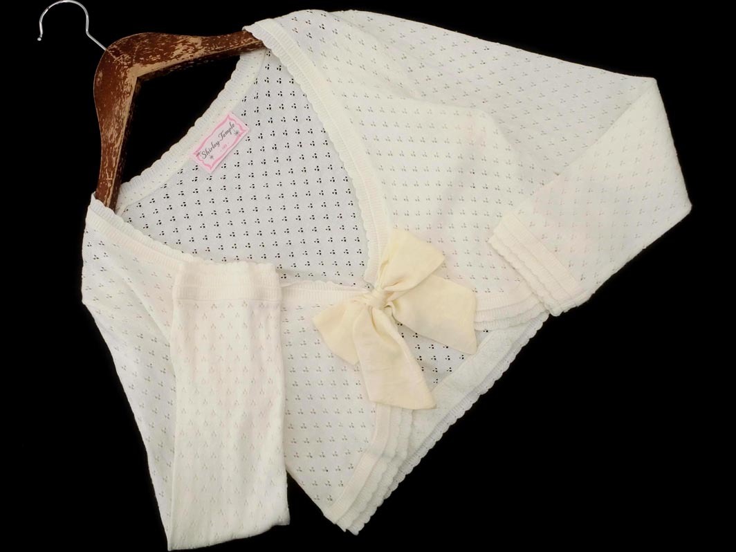 Shirley Temple シャーリーテンプル リボン ボレロ カーディガン size140cm/白 ■◇ ☆ fda1