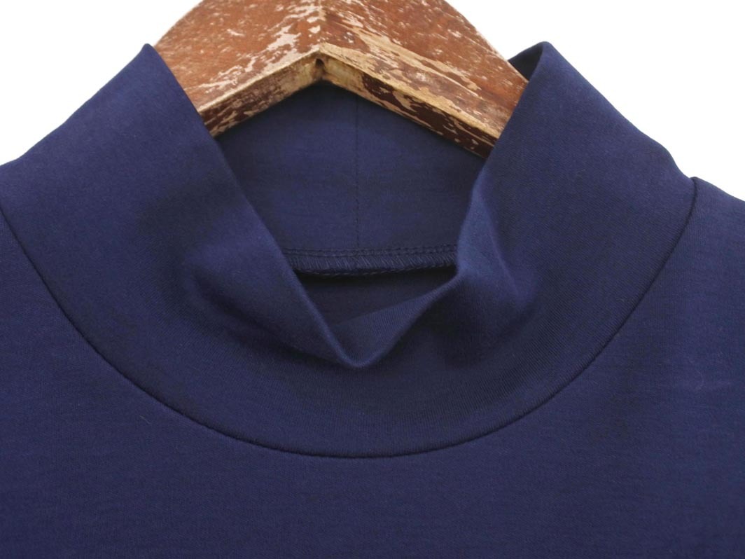 ネコポスOK DoCLASSE ドゥクラッセ モックネック カットソー sizeS/紺 ◇■ ☆ fda1 レディース