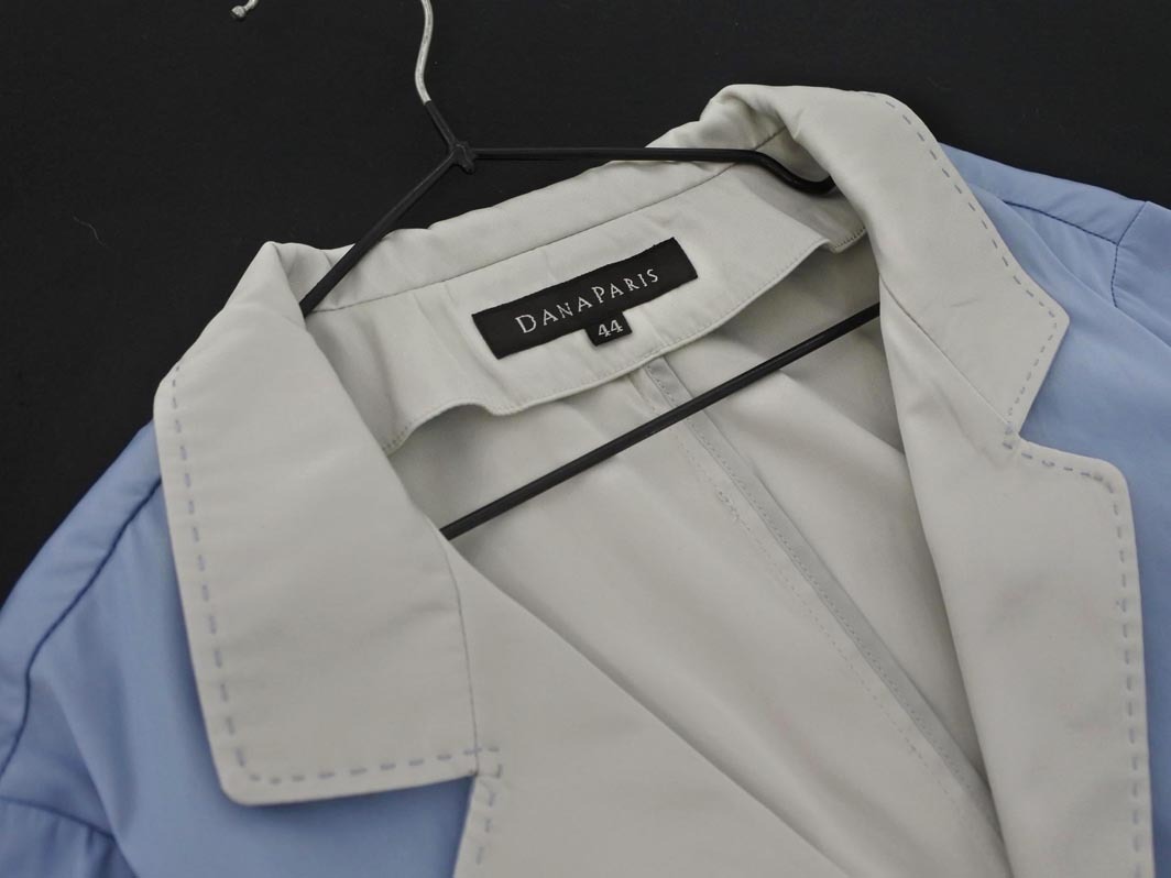 DANAPARIS ダナパリス バイカラー テーラード ジャケット size44/グレーｘ水色 ■◇ ☆ fda1 レディース