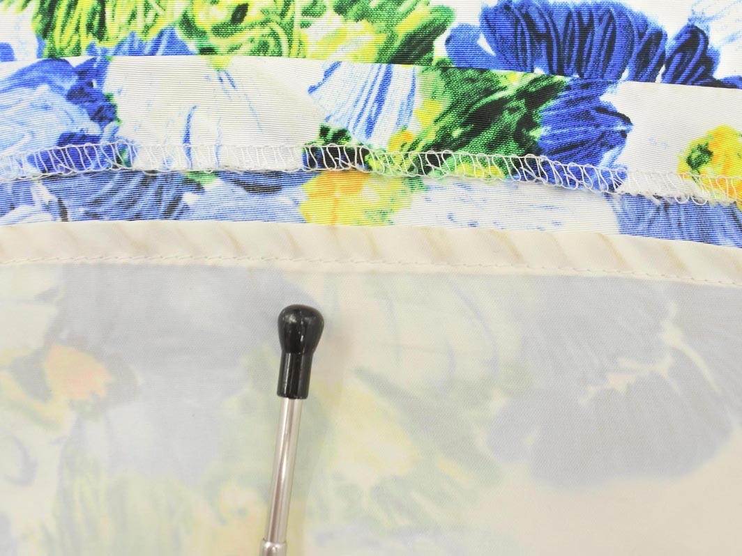 ネコポスOK KUMIKYOKU 組曲 花柄 Aライン 臺形 スカート sizeS2/黃ｘ青 ■◇ ☆ fda2 レディース