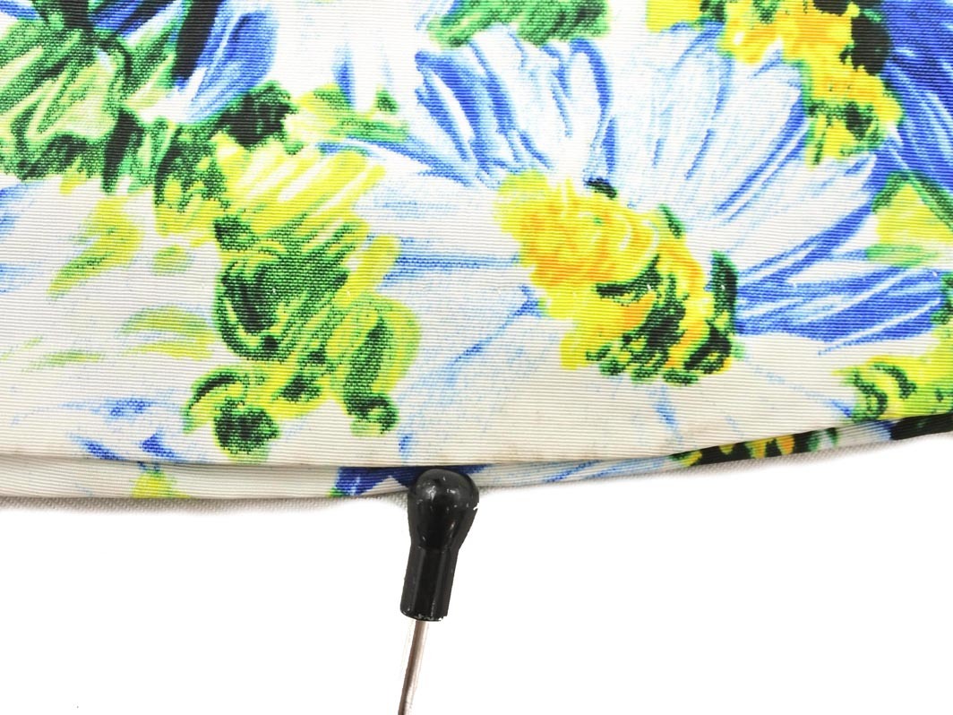 ネコポスOK KUMIKYOKU 組曲 花柄 Aライン 臺形 スカート sizeS2/黃ｘ青 ■◇ ☆ fda2 レディース