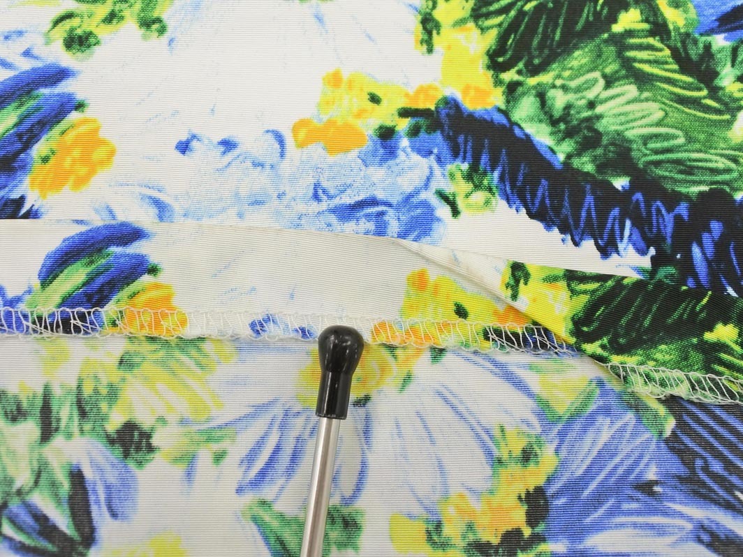 ネコポスOK KUMIKYOKU 組曲 花柄 Aライン 臺形 スカート sizeS2/黃ｘ青 ■◇ ☆ fda2 レディース