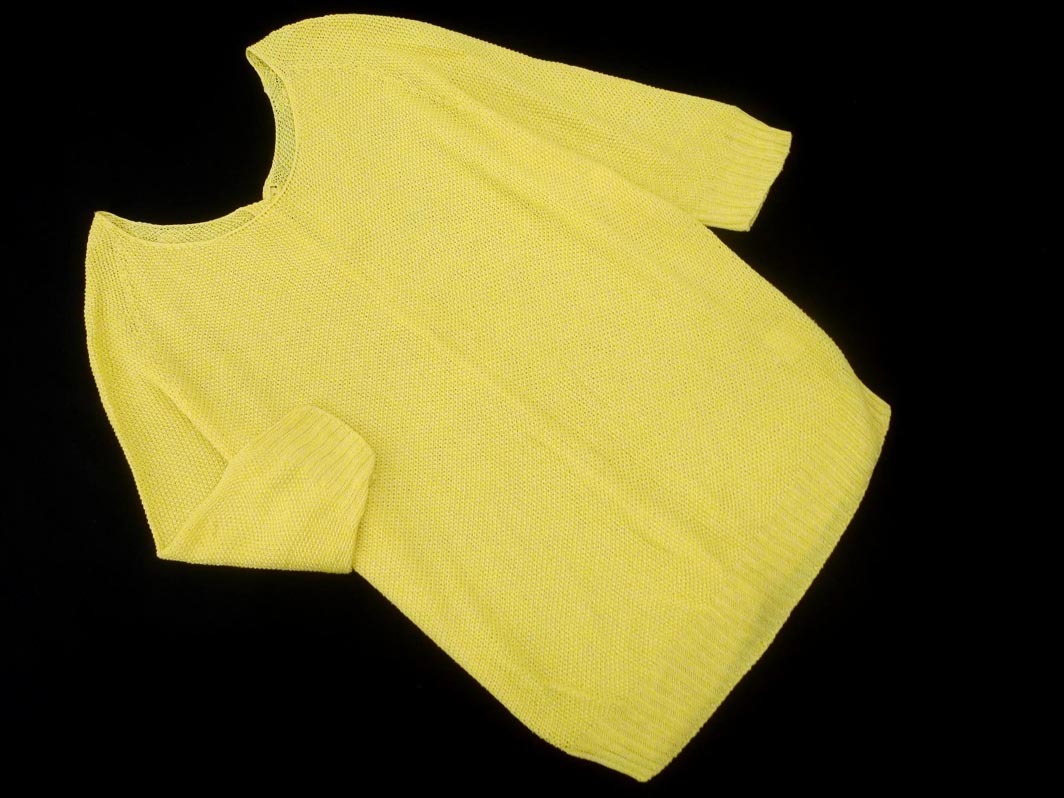 Tiara ティアラ リネン混 カーディガン 黄 ■◇ ☆ fda4 レディース_画像1