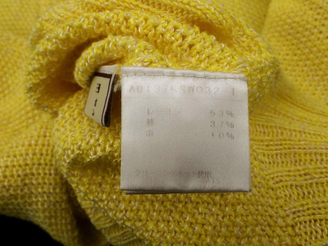 Tiara ティアラ リネン混 カーディガン 黄 ■◇ ☆ fda4 レディース_画像5