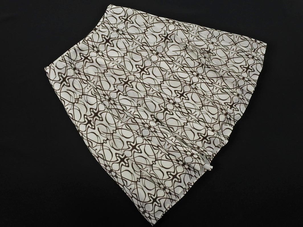 MICHEL KLEIN ミッシェルクラン 総柄 フレア スカート size36/白 ■◇ ☆ fda4 レディース