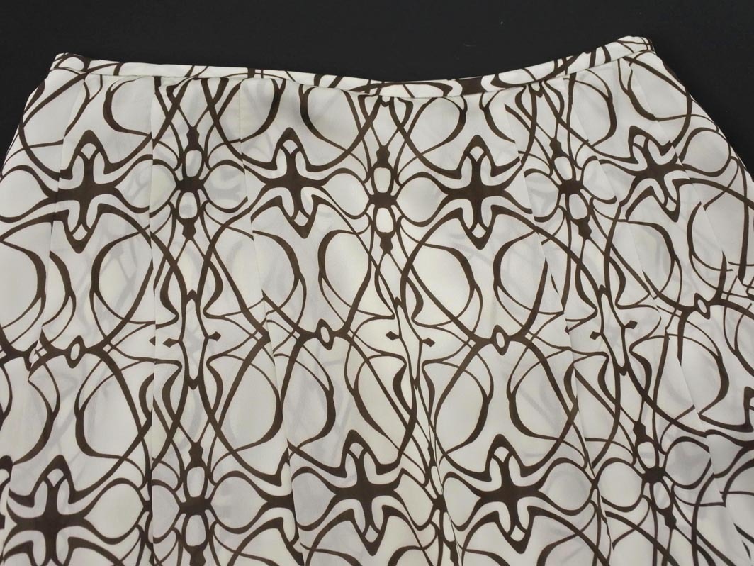 MICHEL KLEIN ミッシェルクラン 総柄 フレア スカート size36/白 ■◇ ☆ fda4 レディース