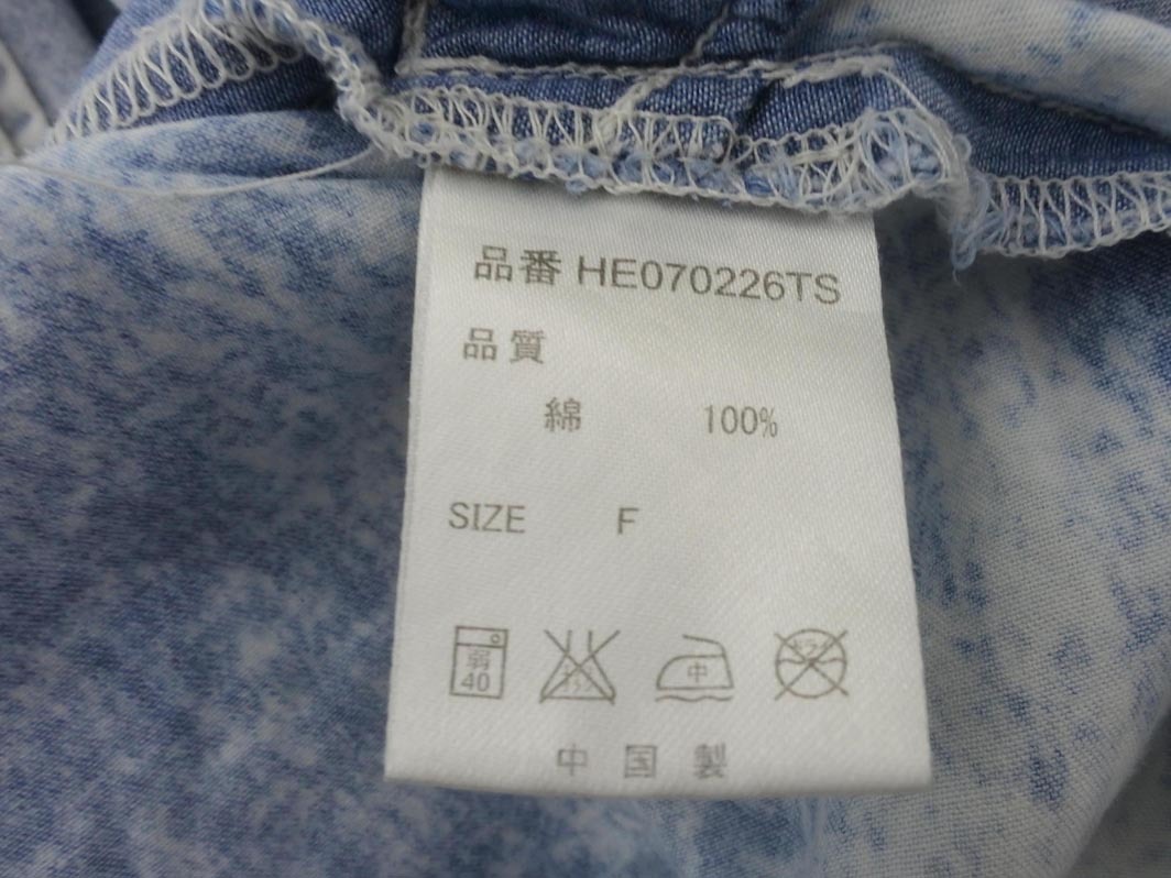 Heather ヘザー デニム調(diào) チュニック シャツ sizeF/青 ■◇ ☆ fda4 レディース