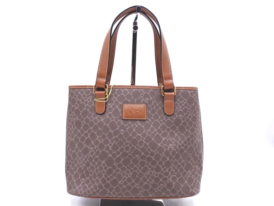 新品 NINA RICCI ニナリッチ 総柄 ハンド バッグ グレージュ