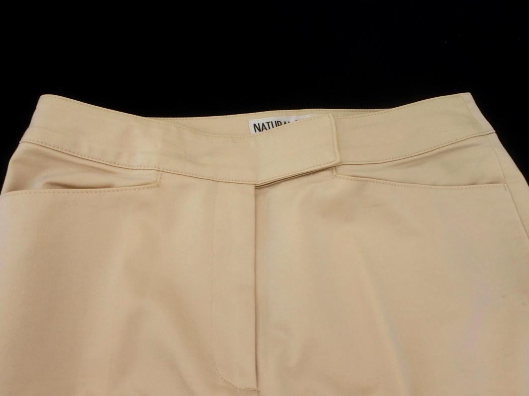NATURAL BEAUTY BASIC ナチュラルビューティーベーシック センタープレス パンツ sizeS/ベージュ ■◇ ☆ fda7 レディース