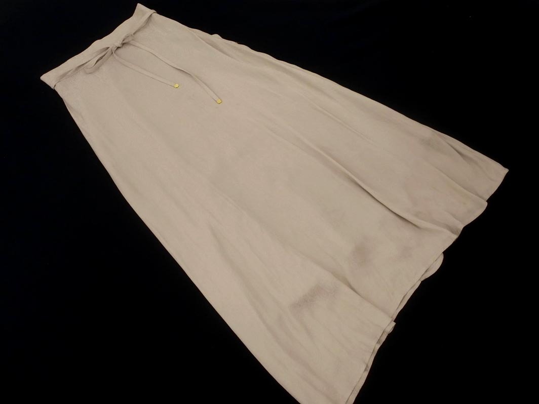 OPAQUE オペーク 総柄 フレア ロング スカート sizeM/ベージュ ■◇ ☆ fda7 レディース