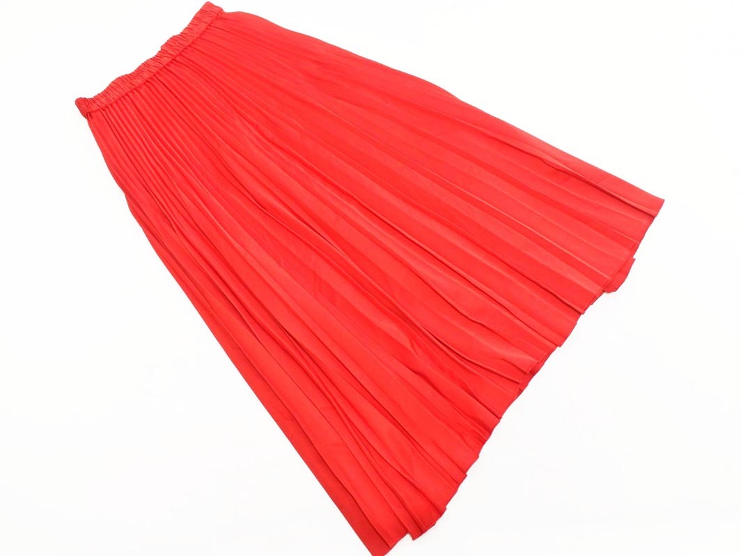 a.v.v アーヴェヴェ ロング プリーツ スカート sizeS/赤 ■■ ☆ fda7 レディース_画像1