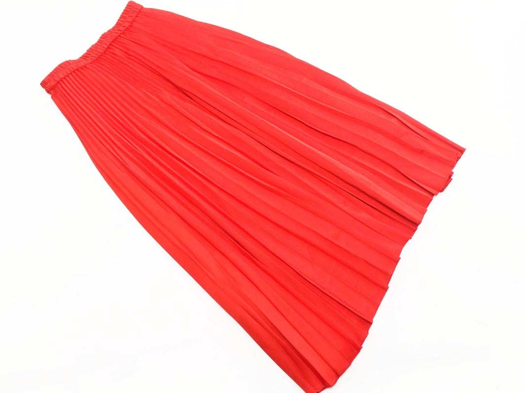 a.v.v アーヴェヴェ ロング プリーツ スカート sizeS/赤 ■■ ☆ fda7 レディース_画像4