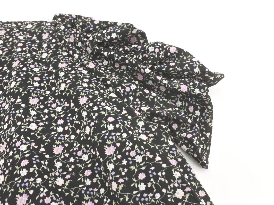 ネコポスOK Heather ヘザー 花柄 ワンピース sizeF/黒 ■◆ ☆ fda8 レディース