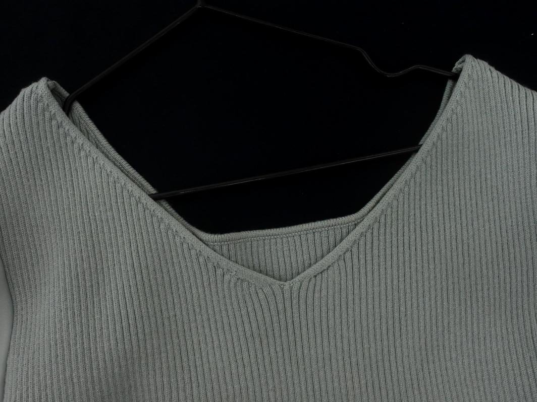 ネコポスOK PROPORTION プロポーション ボディドレッシング Vネック スリーブ切替 カットソー sizeF/薄緑 ■◇ ☆ fda8 レディース