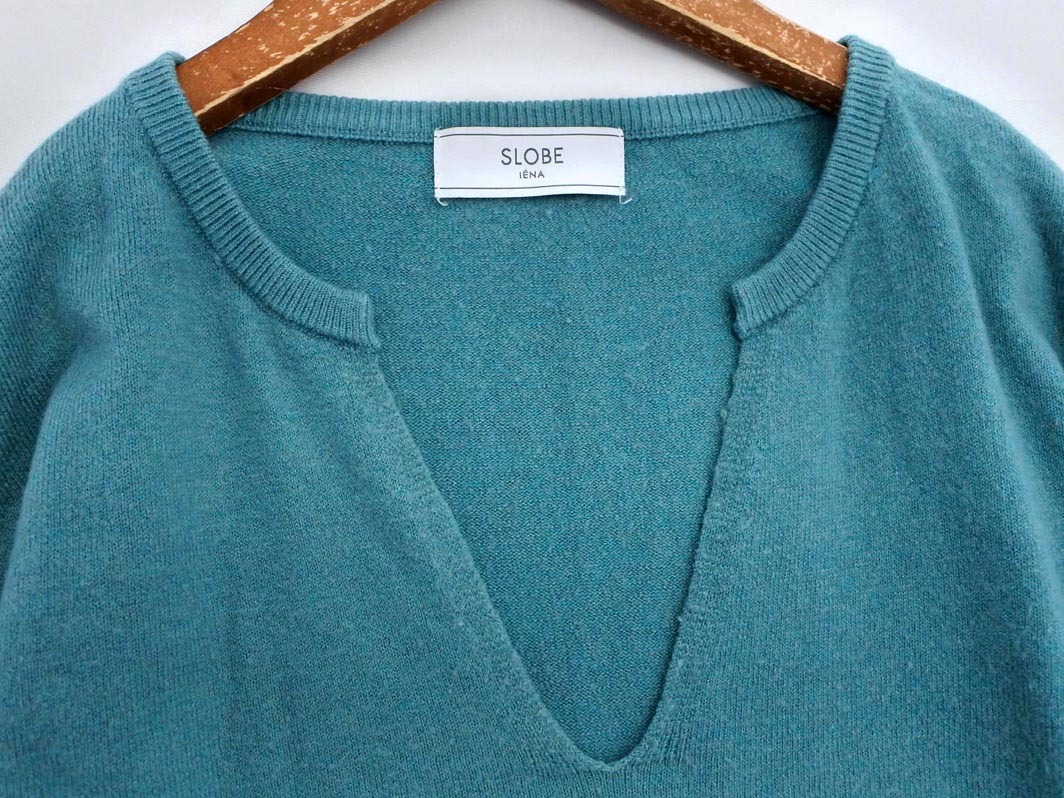 SLOBE IENA スローブイエナ Vネック ニット セーター 青 ■◇ ☆ fda8 レディース