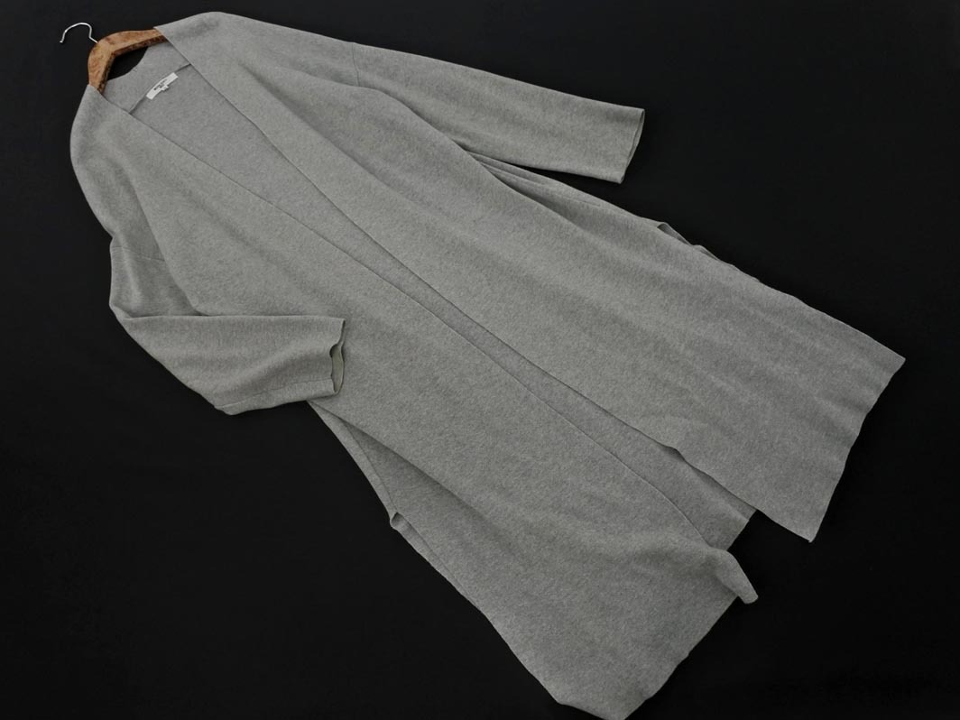 NATURAL BEAUTY BASIC ナチュラルビューティーベーシック ニット ロング カーディガン sizeM/グレー ■◇ ☆ fda8 レディース