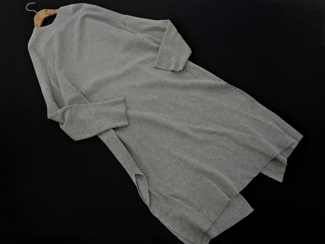 NATURAL BEAUTY BASIC ナチュラルビューティーベーシック ニット ロング カーディガン sizeM/グレー ■◇ ☆ fda8 レディース