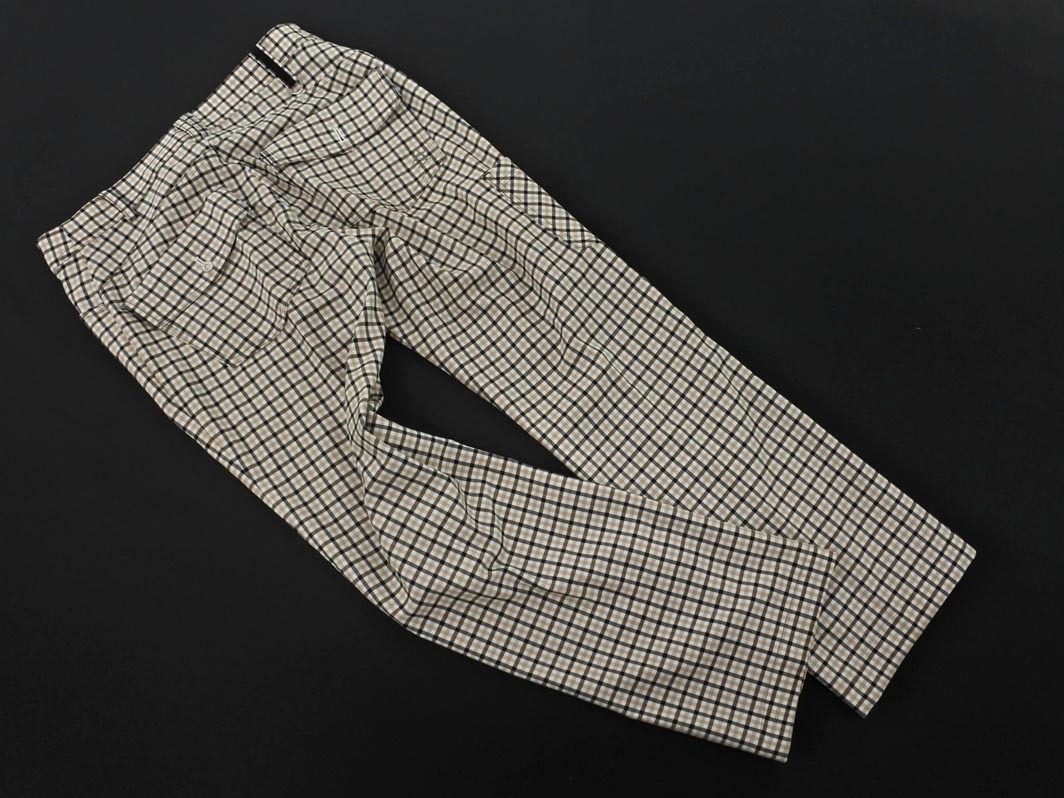 Munsingwear マンシングウェア チェック スラックス パンツ size13/白ｘ黒ｘベージュ ■◇ ☆ fda8 レディース
