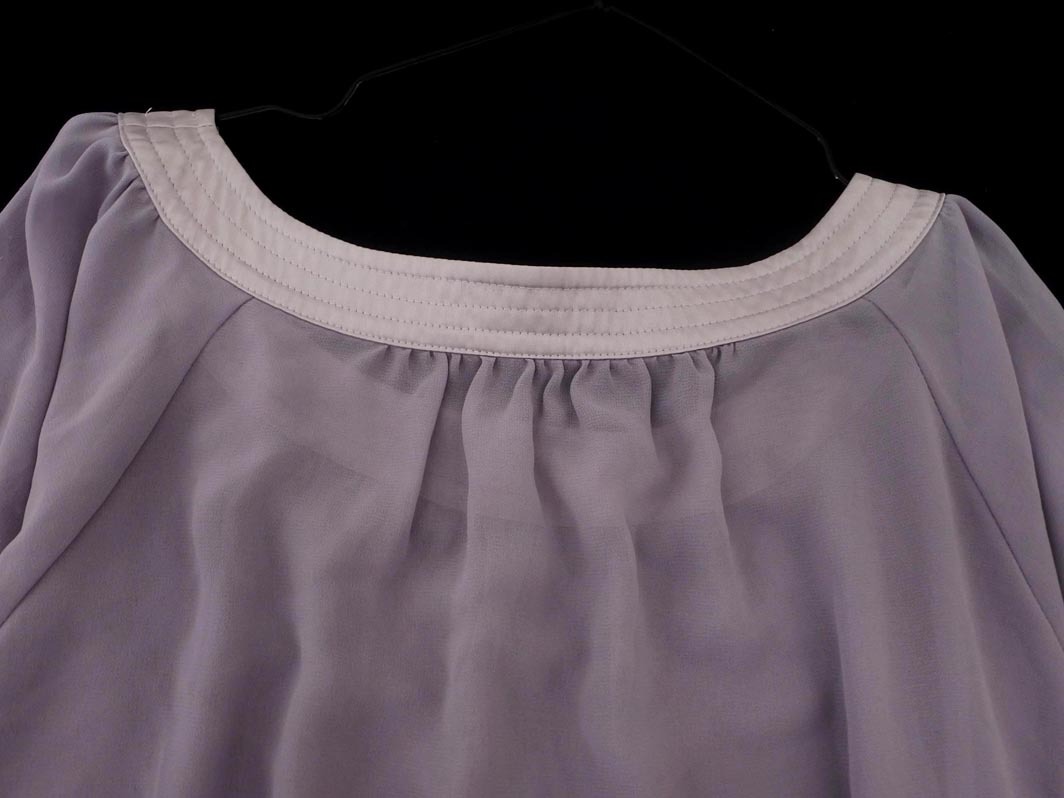 ネコポスOK NOLLEY’S ノーリーズ シアー ブラウス シャツ size38/紫 ■◇ ☆ fda9 レディース_画像3