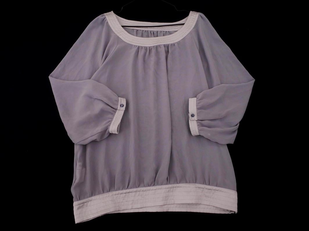 ネコポスOK NOLLEY’S ノーリーズ シアー ブラウス シャツ size38/紫 ■◇ ☆ fda9 レディース_画像4