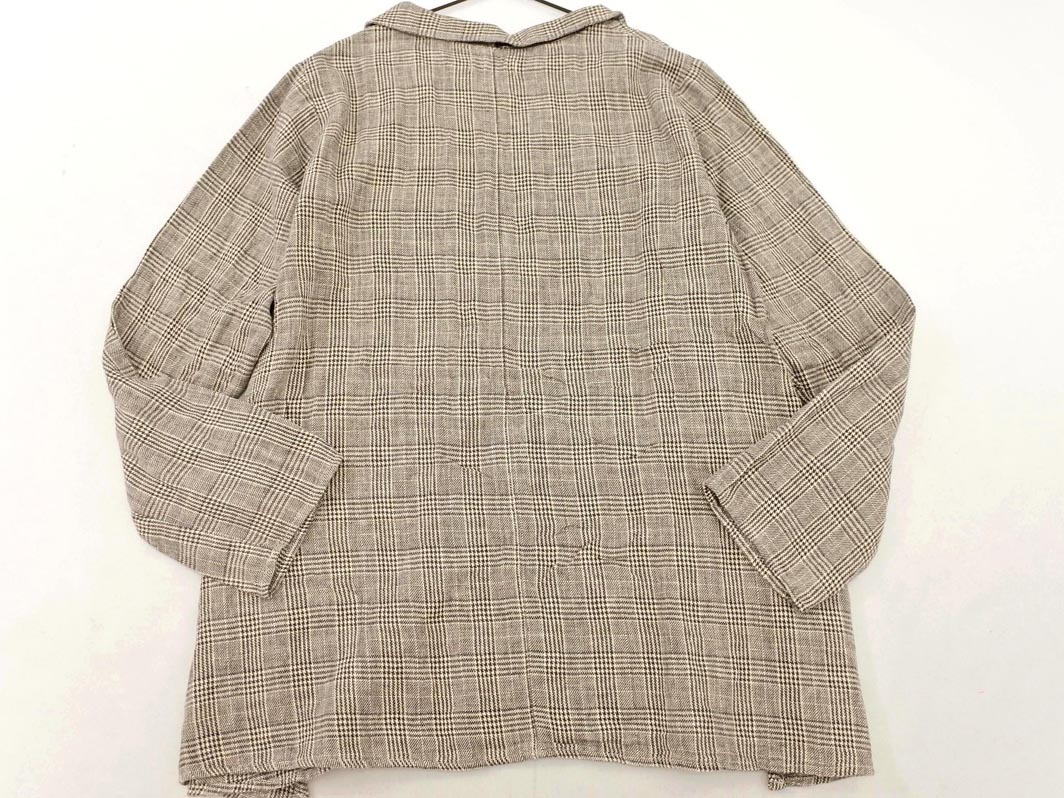 SM2 サマンサモスモス リネン混 チェック チュニック プルオーバー シャツ sizeF/茶 ■◇ ☆ fda9 レディース