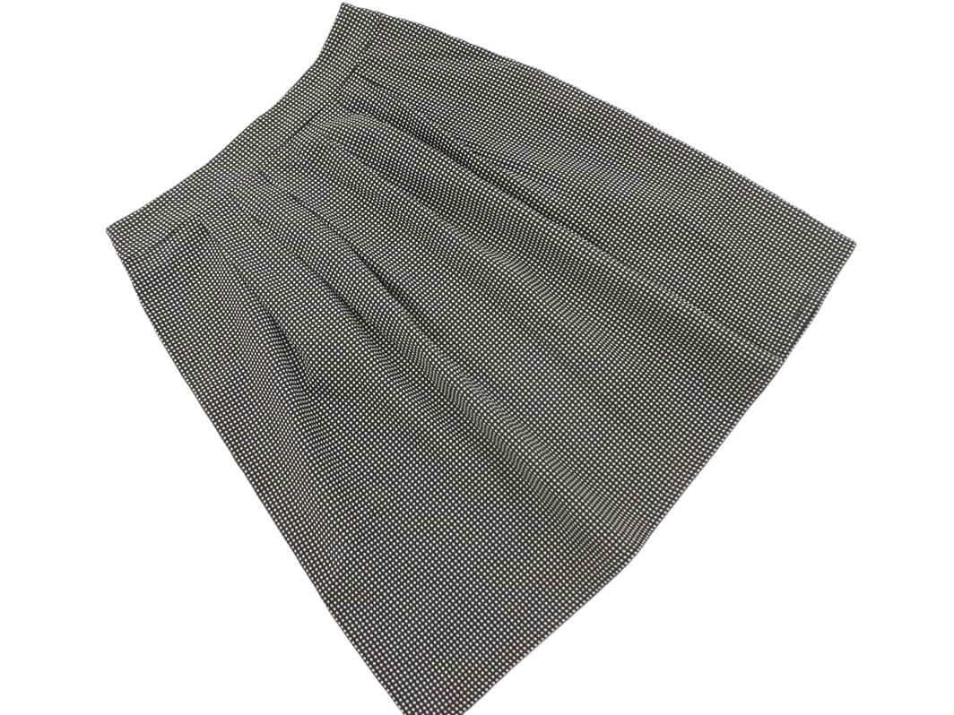 ネコポスOK agnes b アニエスベー 総柄 Aライン 臺(tái)形 スカート size36/黒 ■◇ ☆ fdb1 レディース