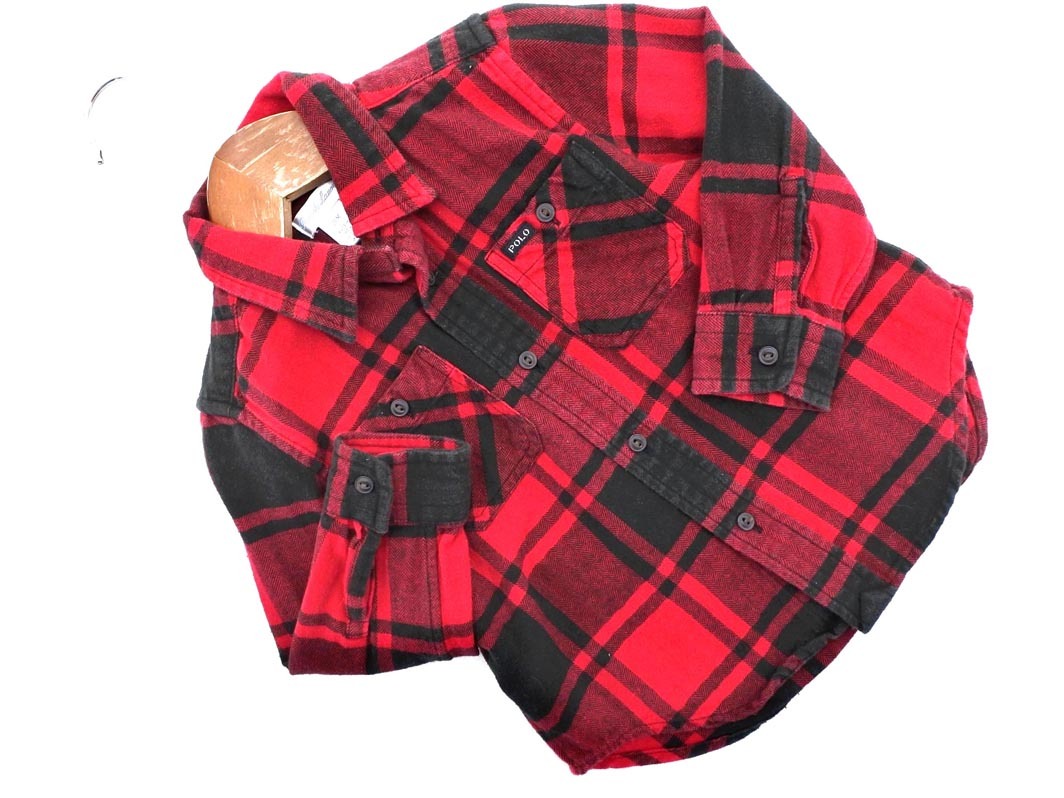 Ralph Lauren ラルフローレン チェック シャツ size24M(85?90cm)/赤 ■◇ ☆ fdb1