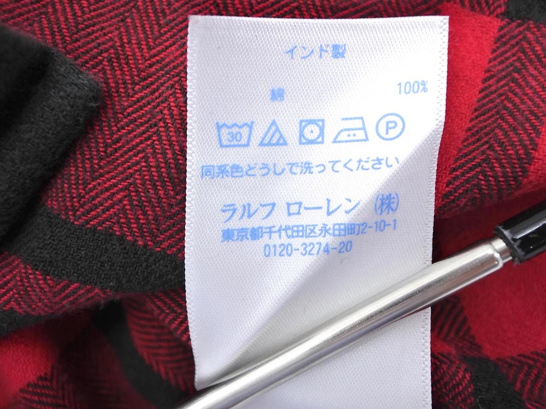 Ralph Lauren ラルフローレン チェック シャツ size24M(85?90cm)/赤 ■◇ ☆ fdb1