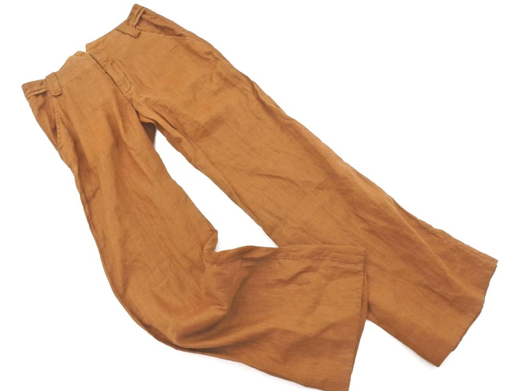 MACPHEE マカフィー トゥモローランド リネン100% パンツ size34/キャメル ■◇ ☆ fdb1 レディース